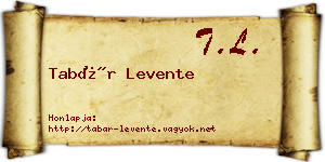 Tabár Levente névjegykártya