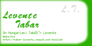 levente tabar business card